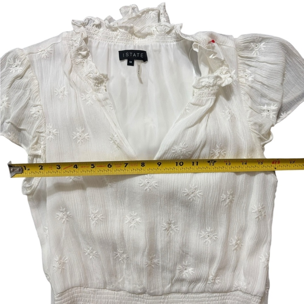 1. State White Pleated Maxi Sundress Mock Neck size medium - Picture 9 of 9